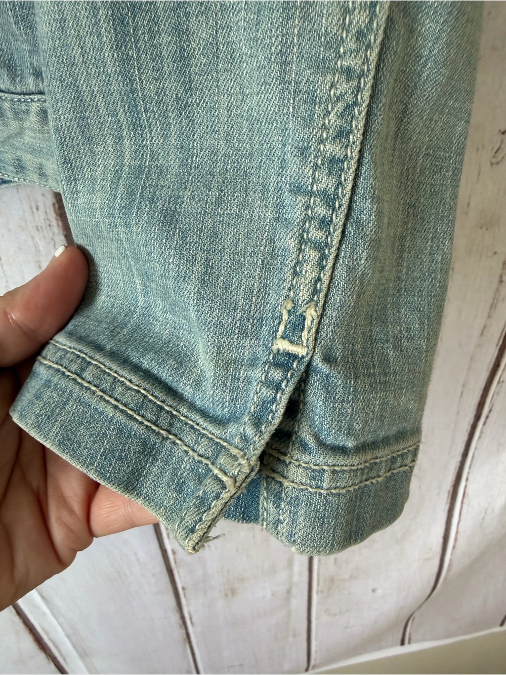 Chico's Light Blue Denim Zip Jacket Chico’s Size 2 (Large/12) - Picture 6 of 7